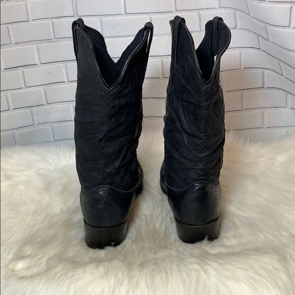 Durango Scrunched Slouch Black Leather BootsSz 10 - Picture 3 of 7